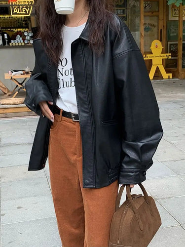 R&B | Weinlese Lederjacke