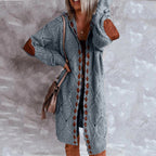 R&B | Eleganter Strickpullover mit Kapuze Im Weinlese Stil