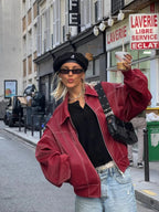 R&B | Vintage-Lederblouson in Übergröße für Damen