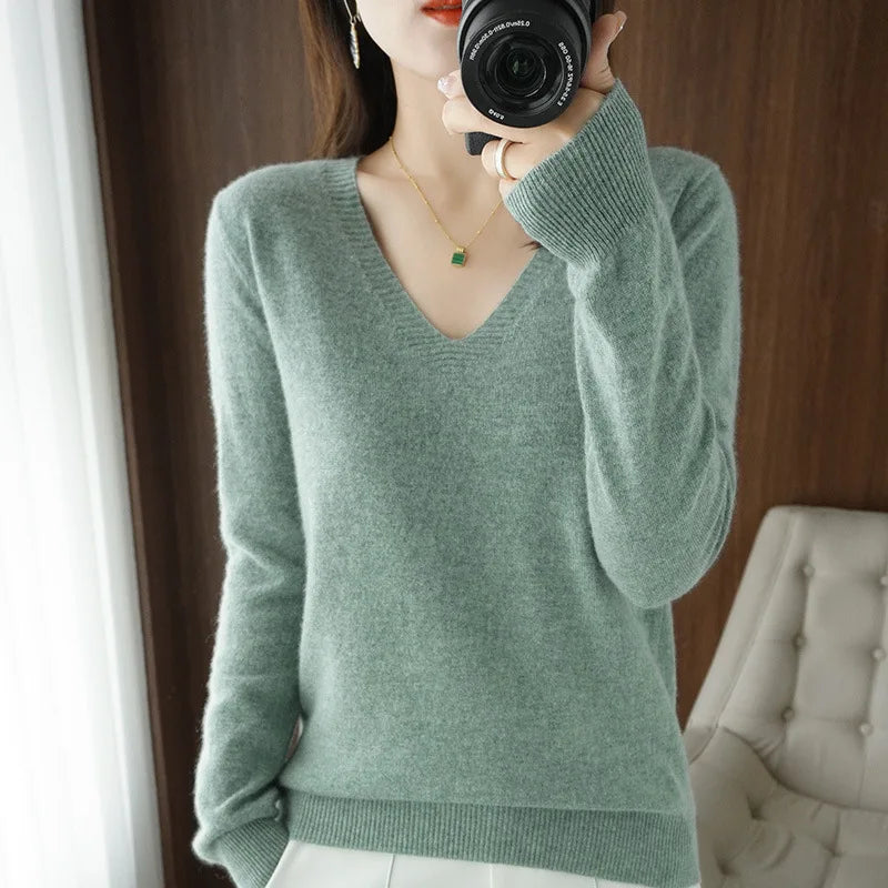 R&B | Pullover - Bequemer V-Ausschnitt Pullover