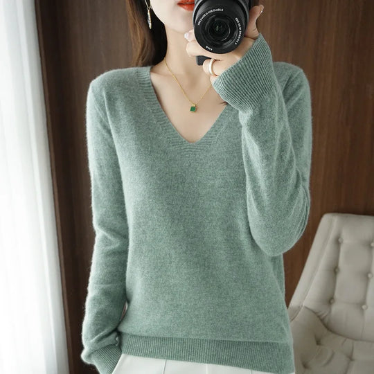 R&B | Pullover - Bequemer V-Ausschnitt Pullover
