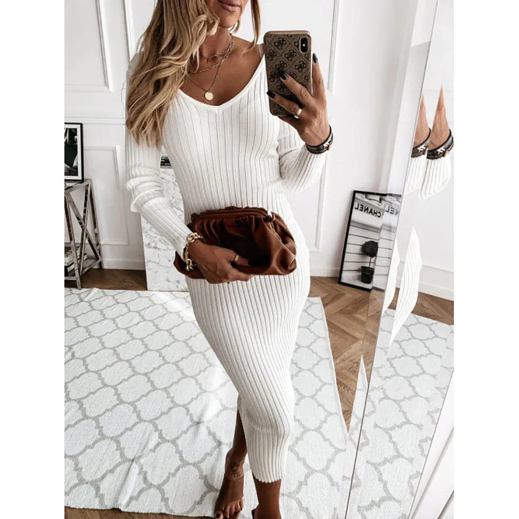 R&B | Rippenstrickkleid für Frauen