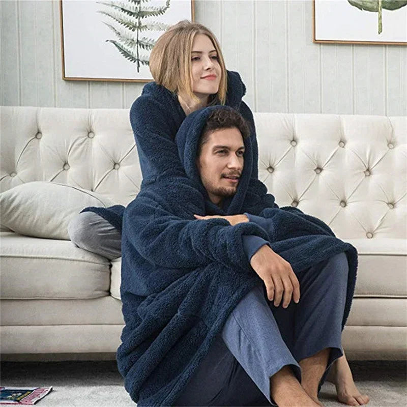 R&B | Übergroßer Flanell-Decken Hoodie für Herren & Damen