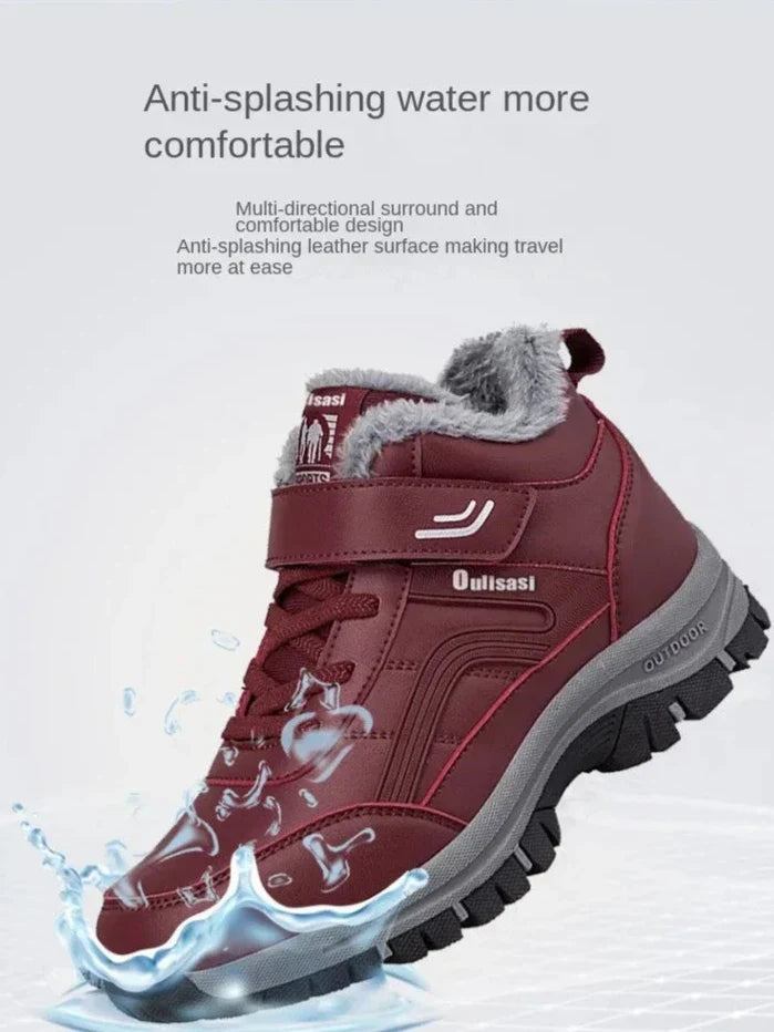 R&B | Winter Wasserdichte Lederknöchel Schnee Stiefel mit Plüsch Futter