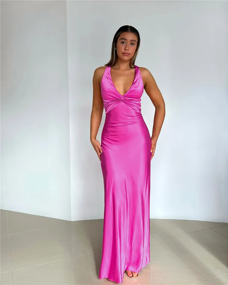 R&B | Schleife Rückenfrei Abend Maxi Kleid
