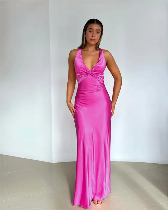R&B | Schleife Rückenfrei Abend Maxi Kleid