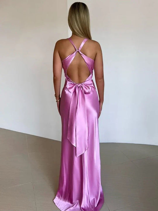 R&B | Schleife Rückenfrei Abend Maxi Kleid