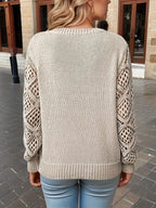 R&B | Solid V-Ausschnitt Strickpullover