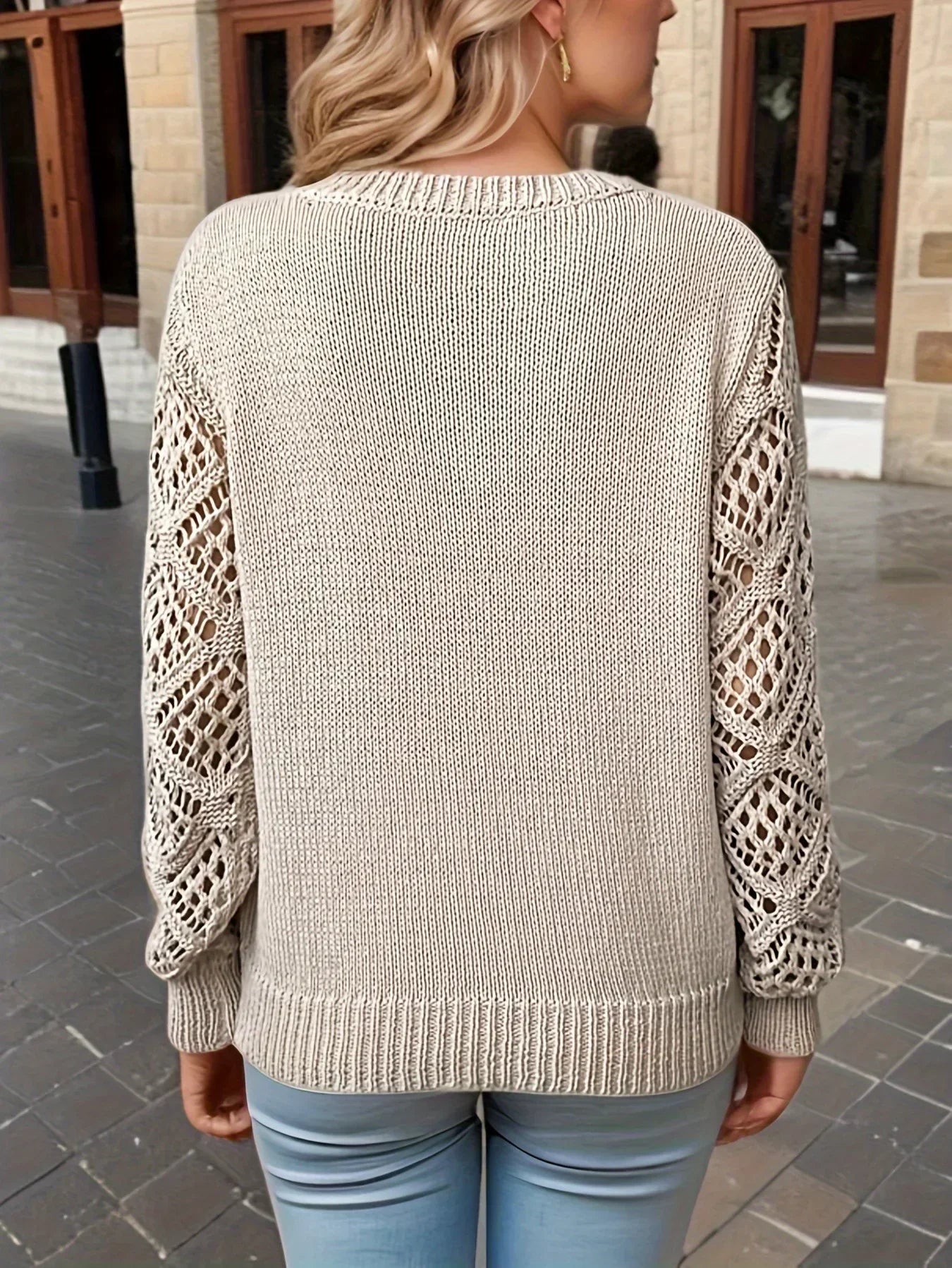 R&B | Solid V-Ausschnitt Strickpullover