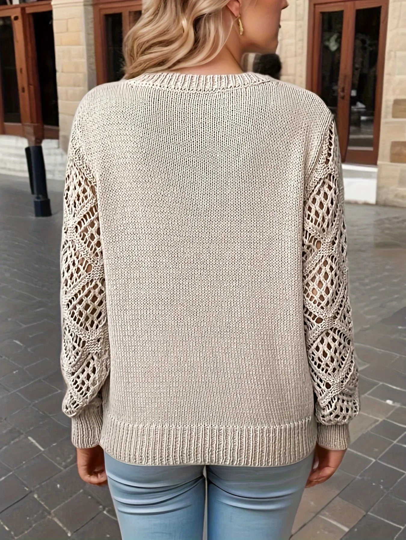 R&B | Solid V-Ausschnitt Strickpullover