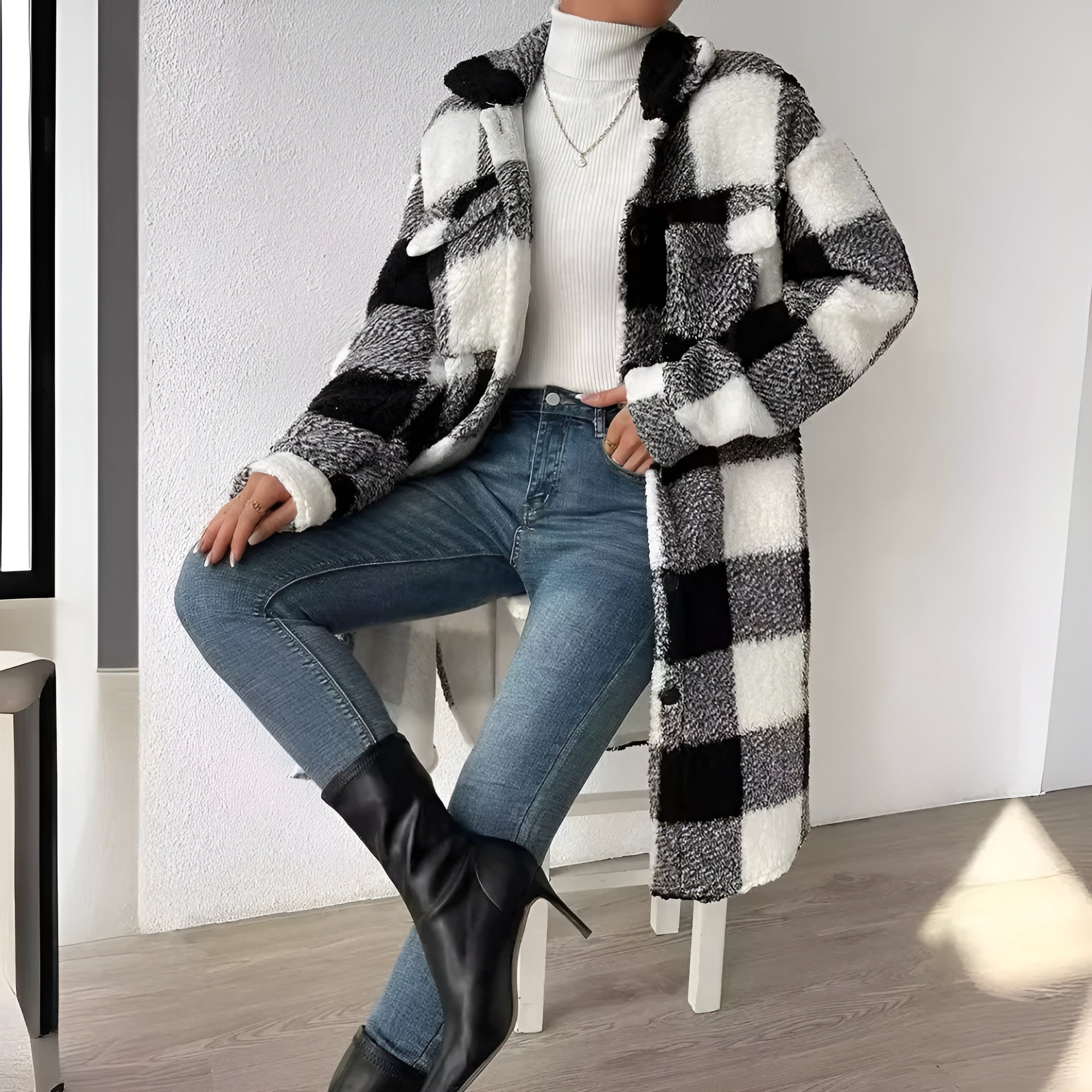 R&B | Karierter Mantel für Damen