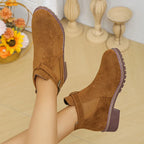 R&B | Winter Schnalle Stiefel Runde Zehe Chunky Absätze