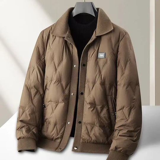 R&B | Gepolsterte Steppjacke Lässiger Schnitt mit Geripptem Kragen und Manschetten