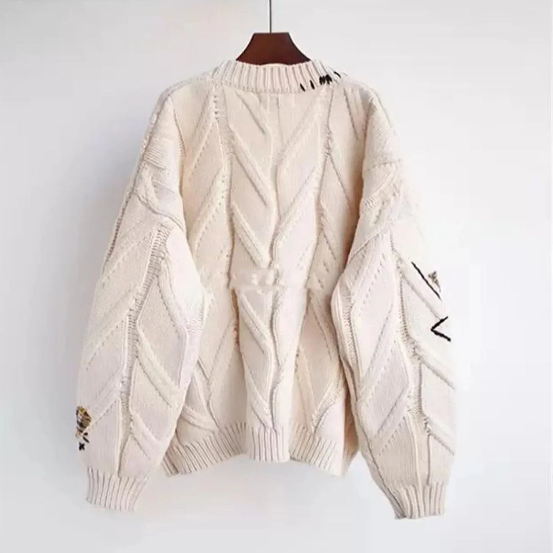 R&B | Patchwork Bestickte Strickjacke