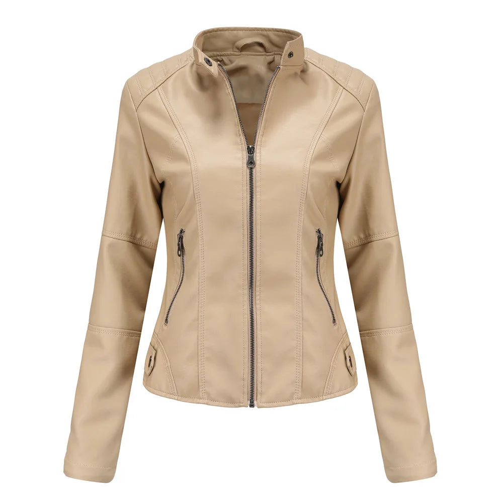 R&B | Damen Dicke jacke Modisch Motorradstil