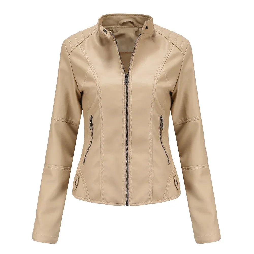 R&B | Damen Dicke jacke Modisch Motorradstil