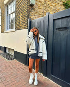 R&B | Oversized Sherpa-Jacke - Weich und Warm - Reißverschluss und Hoher Kragen - Trendiges Design