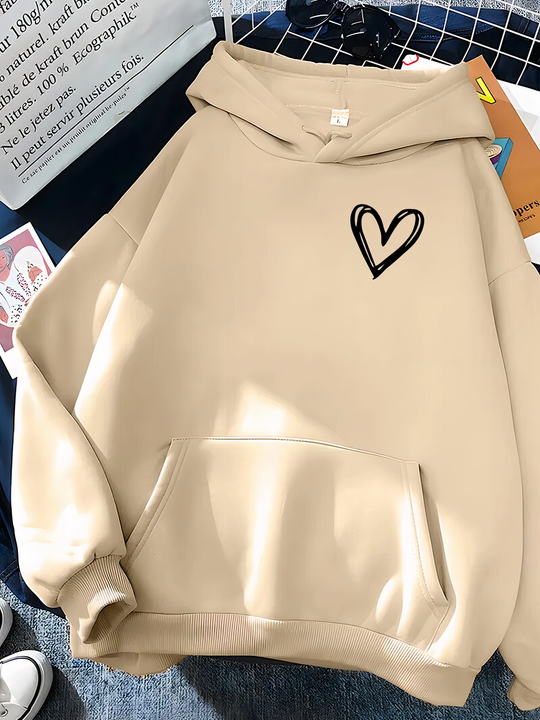 R&B | Kapuzenpullover Mit Herzdruck Für Frauen Saylor