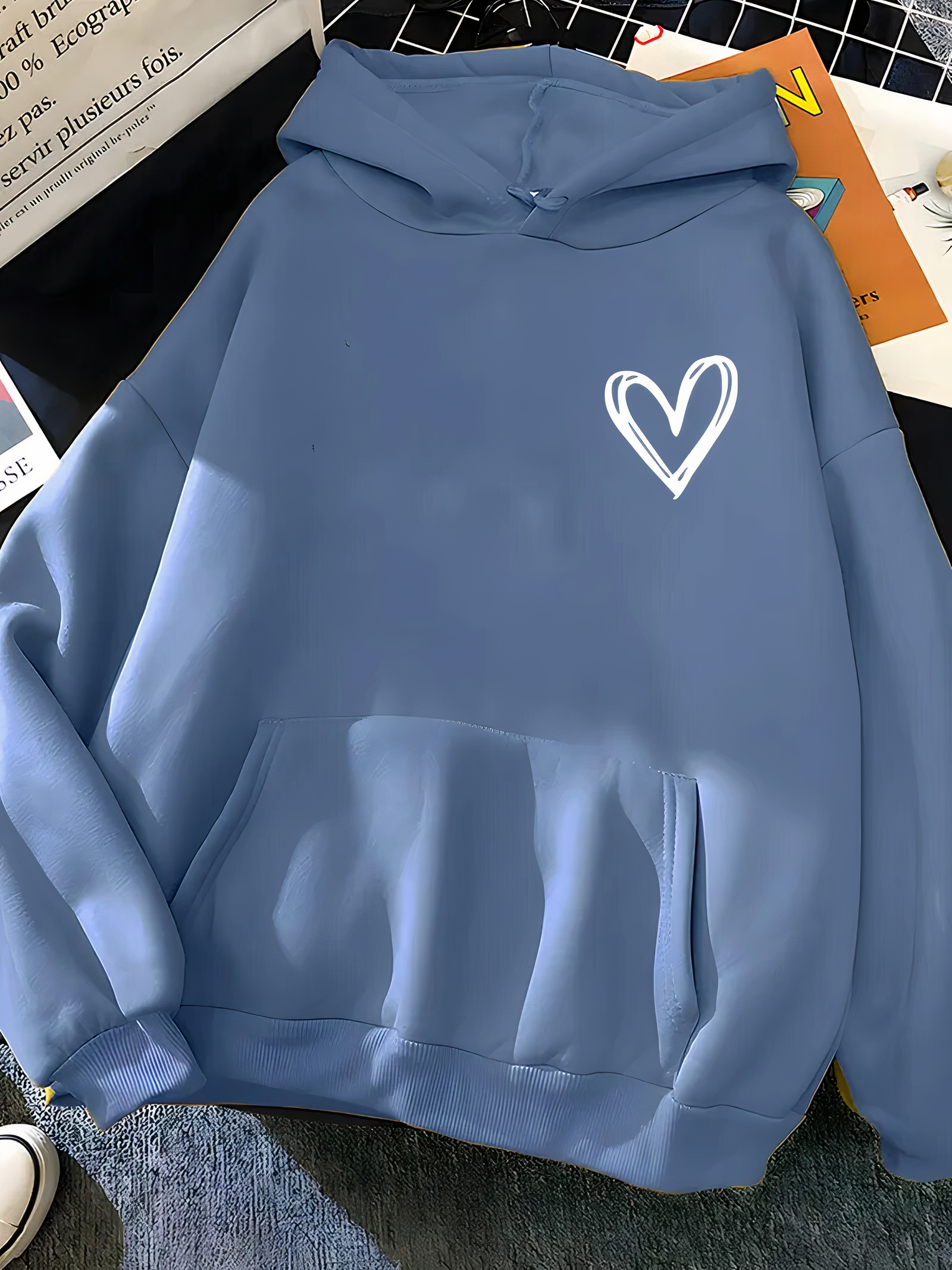 R&B | Kapuzenpullover Mit Herzdruck Für Frauen Saylor