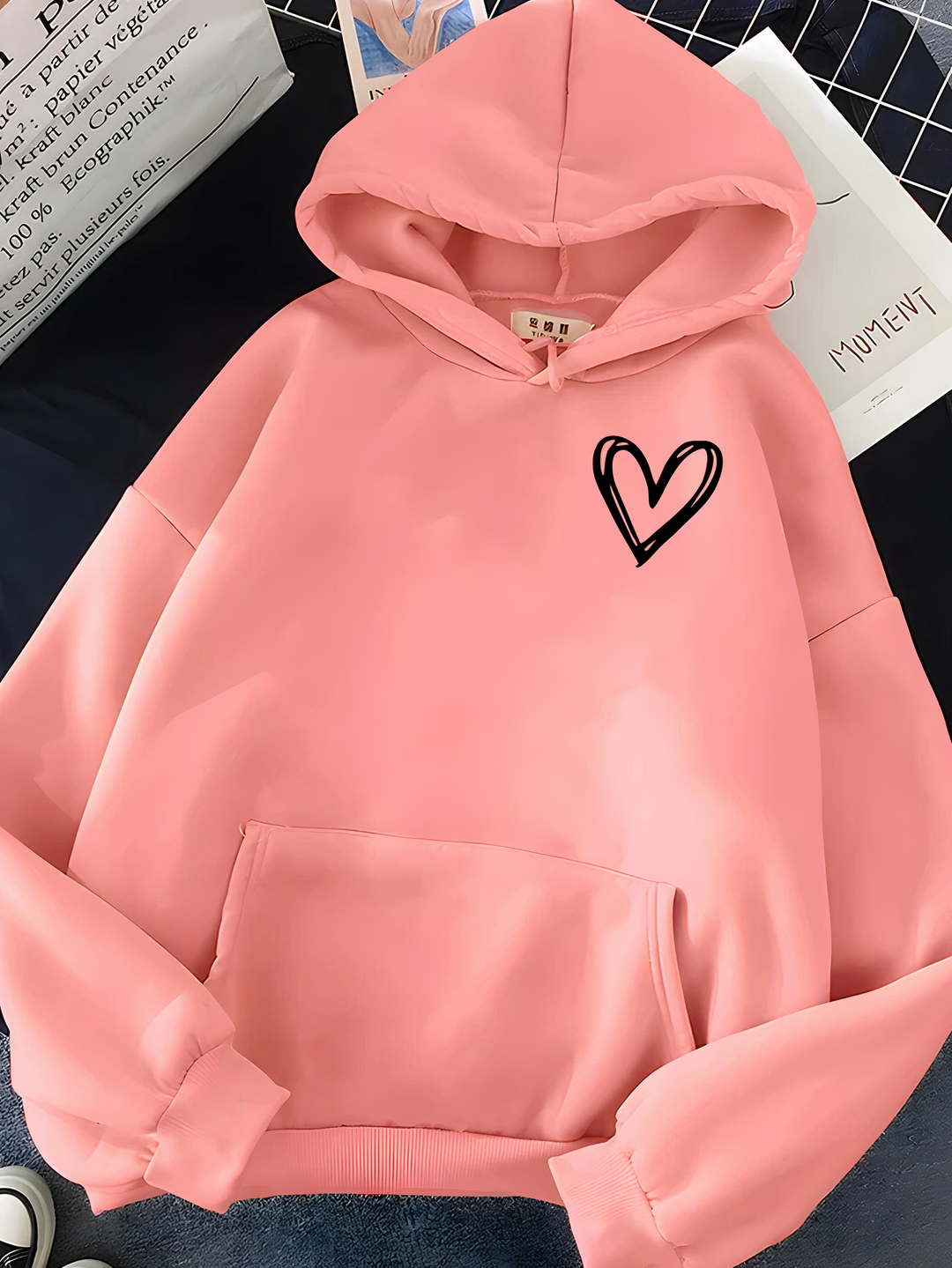 R&B | Kapuzenpullover Mit Herzdruck Für Frauen Saylor