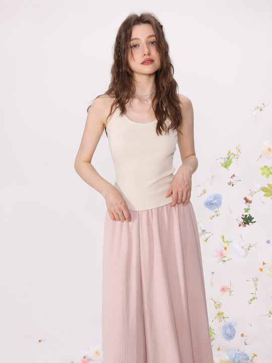 Damen Strick Cami Tank Top Einfarbig Slim Fit