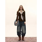 Damen Strick Polo Top mit Zopfmuster Slim Fit