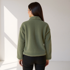 R&B | Weiche Damen Teddy Herbstjacke mit Knöpfen und Taschen