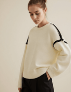R&B | Pullover - Damen Herbst bestickter Strickpullover