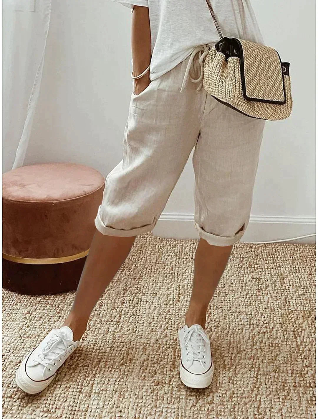 R&B | Damen-Leinenhose mit Weitem Bein