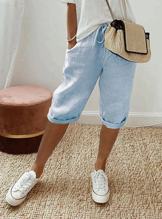 R&B | Damen-Leinenhose mit Weitem Bein