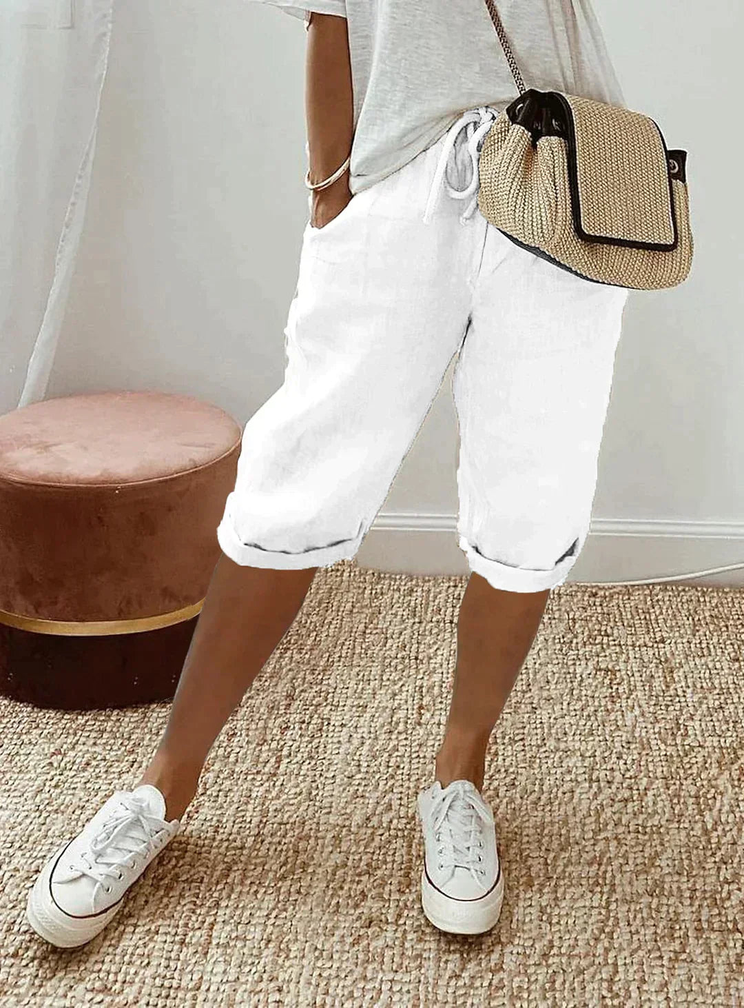 R&B | Damen-Leinenhose mit Weitem Bein