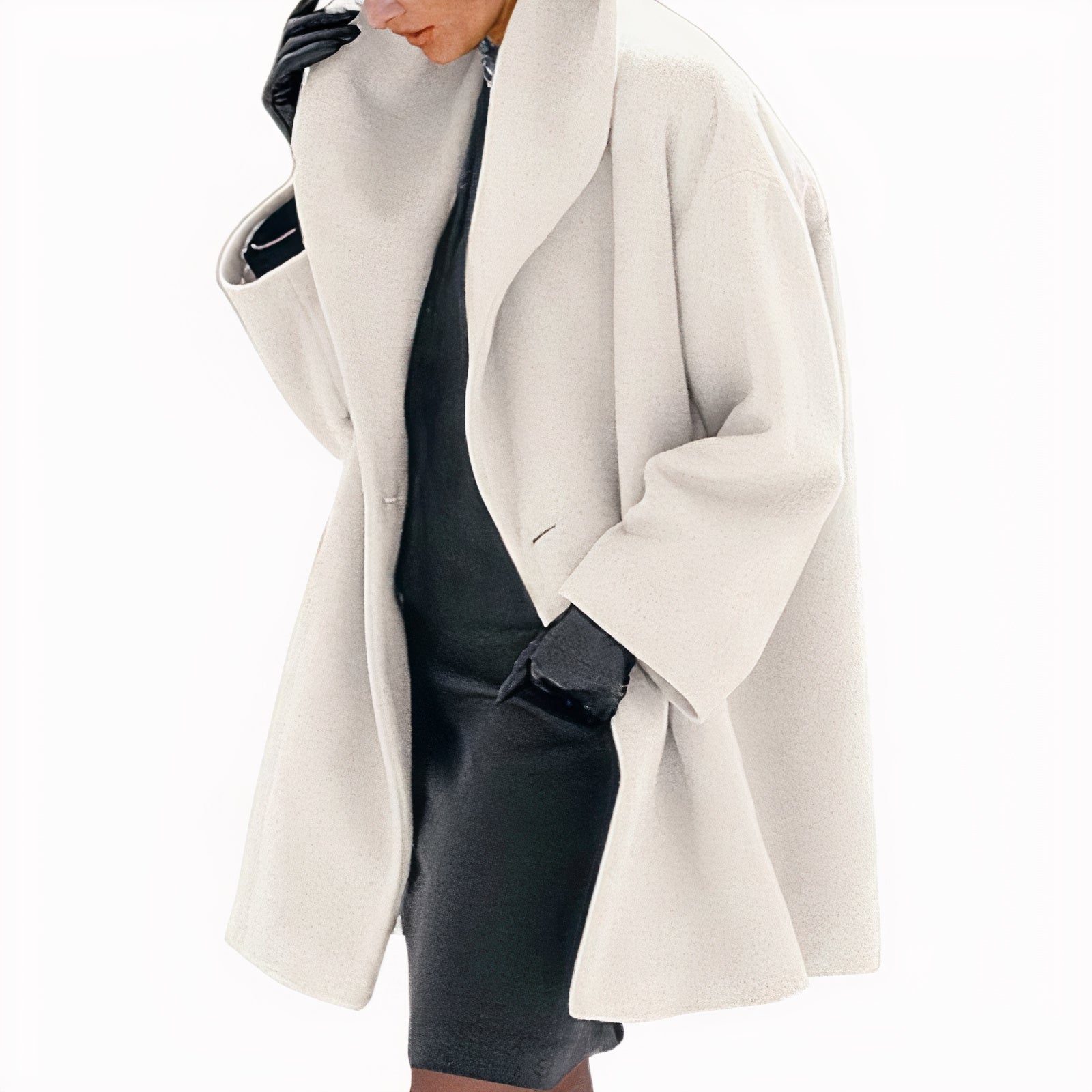 R&B | Warme Kapuzen Midi Winterjacke