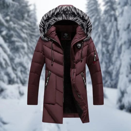 R&B | Jacke Gequiltet Übergröße Fit Kapuze mit Kunstfell Mittellang Rippbündchen