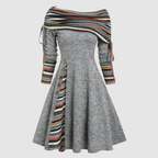 R&B | Off Shoulder Langarm Winterkleid
