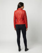 R&B | Echtes Schaffell Asymmetrische Slim Fit Motorrad jacke