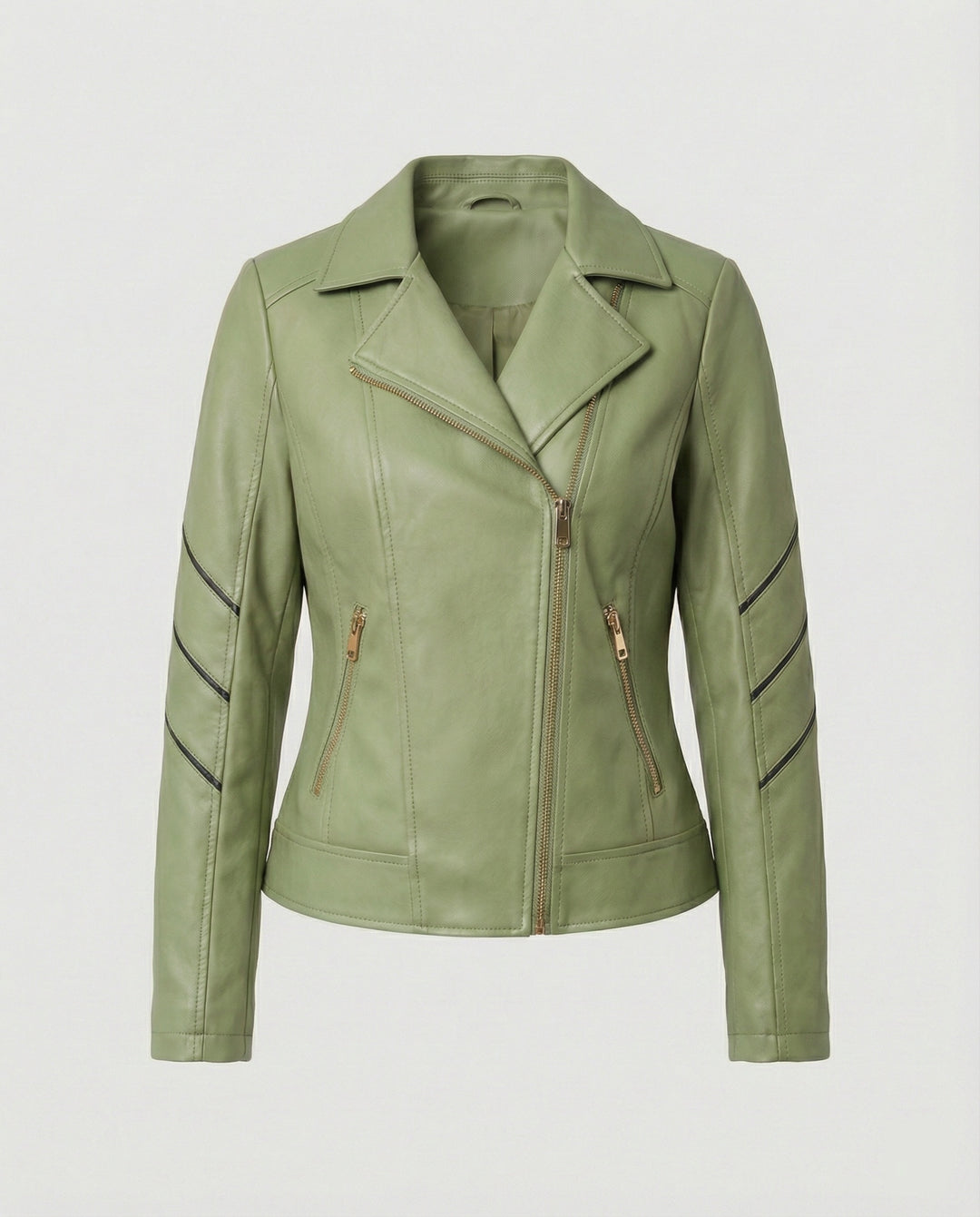 R&B | Echtes Schaffell Asymmetrische Slim Fit Motorrad jacke