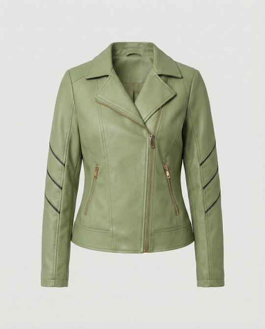 R&B | Echtes Schaffell Asymmetrische Slim Fit Motorrad jacke