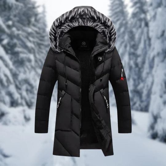 R&B | Jacke Gequiltet Übergröße Fit Kapuze mit Kunstfell Mittellang Rippbündchen