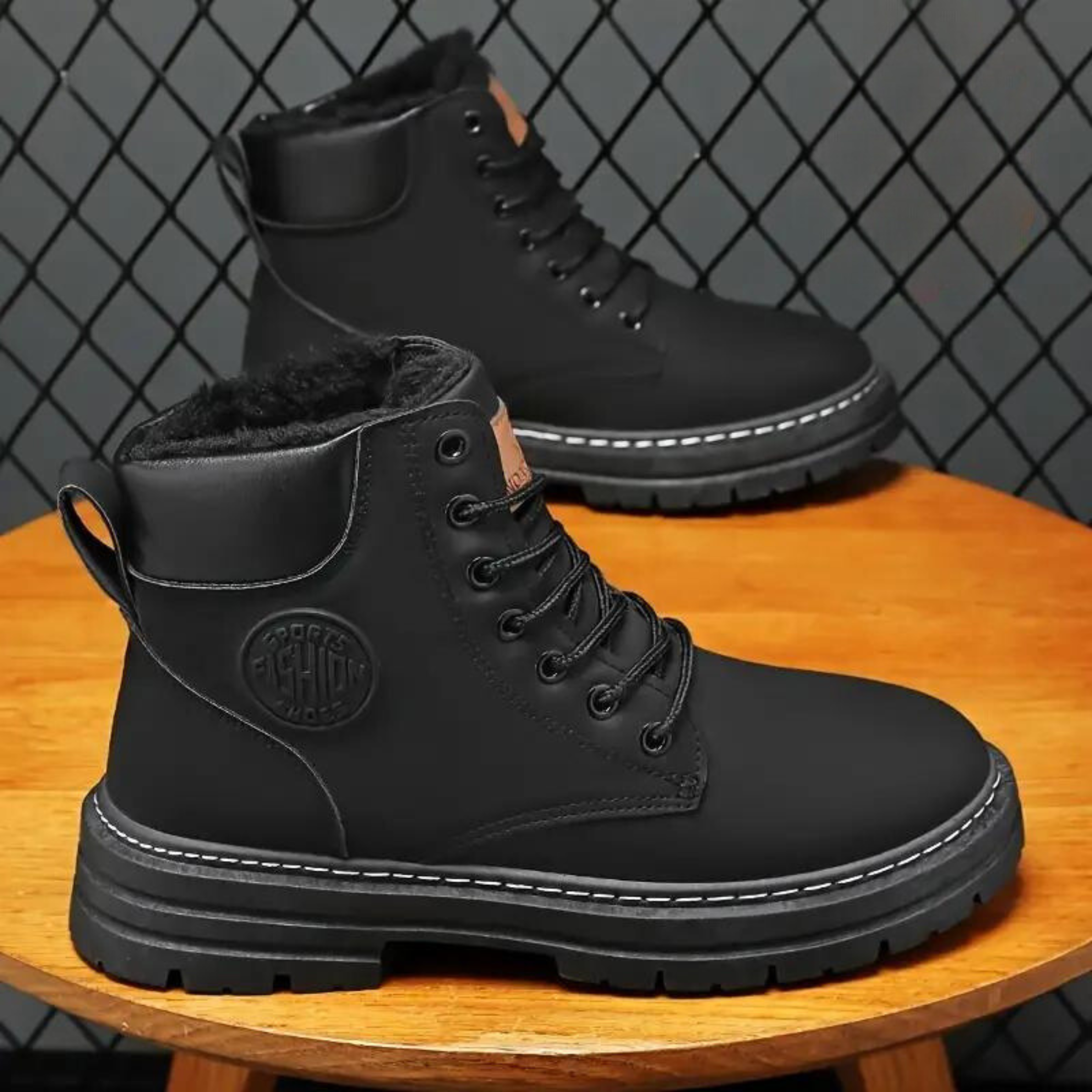 Herren-Winter-Schneestiefel mit Fleece-Futter R&B