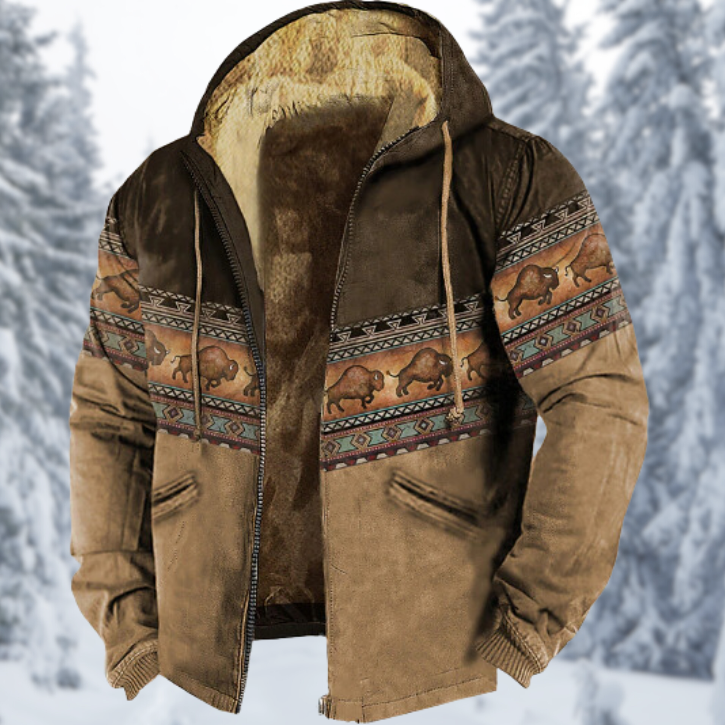 R&B | 3D-gedruckte Fleecejacke mit Kapuze