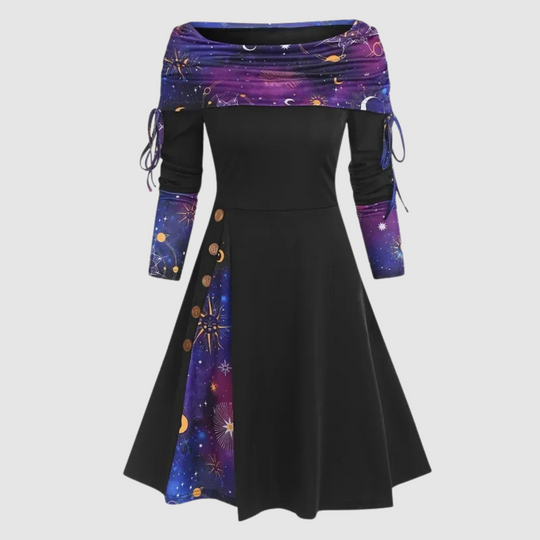 R&B | Off Shoulder Langarm Winterkleid