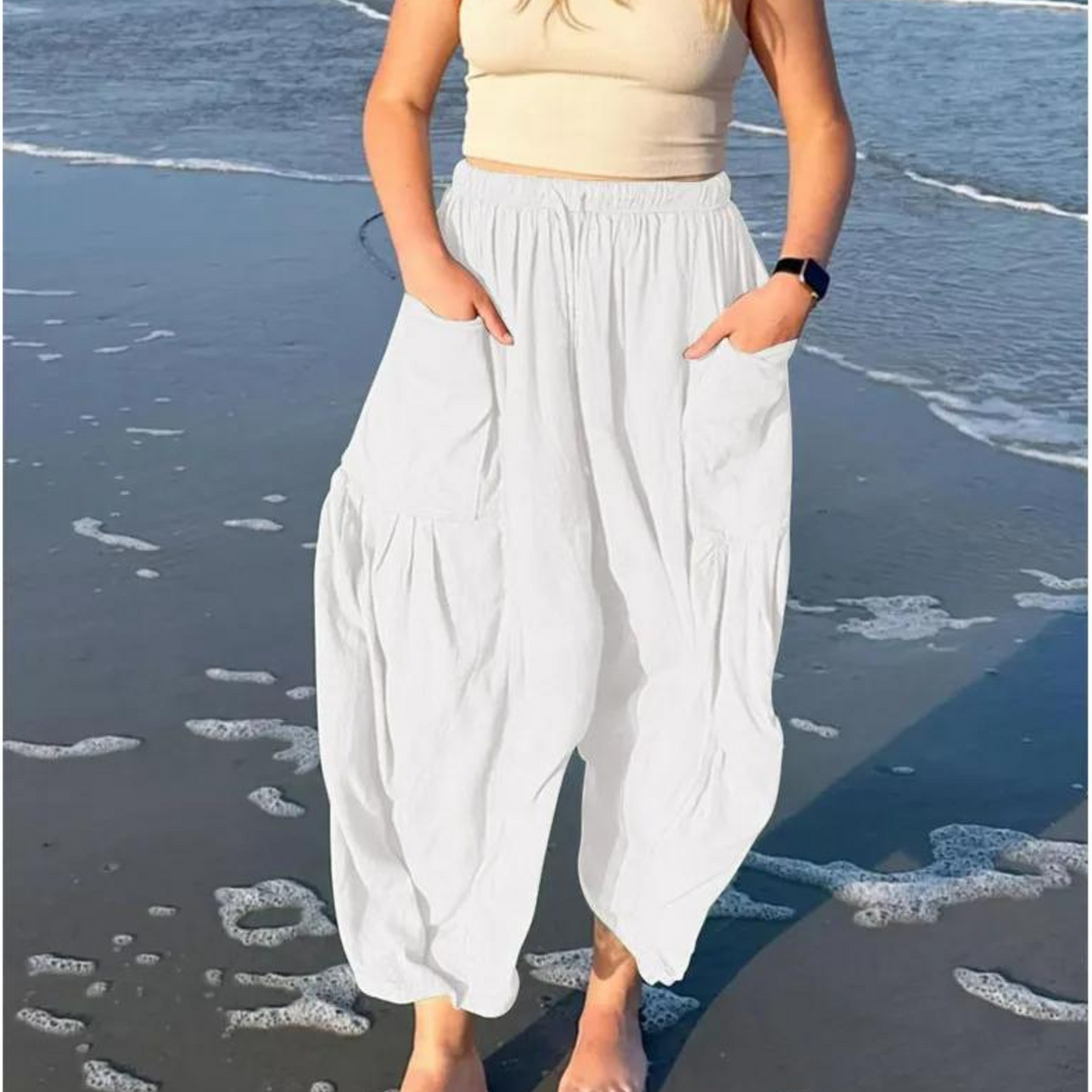R&B | Weite Baumwoll-hosen mit Elastischem Bund und Taschen