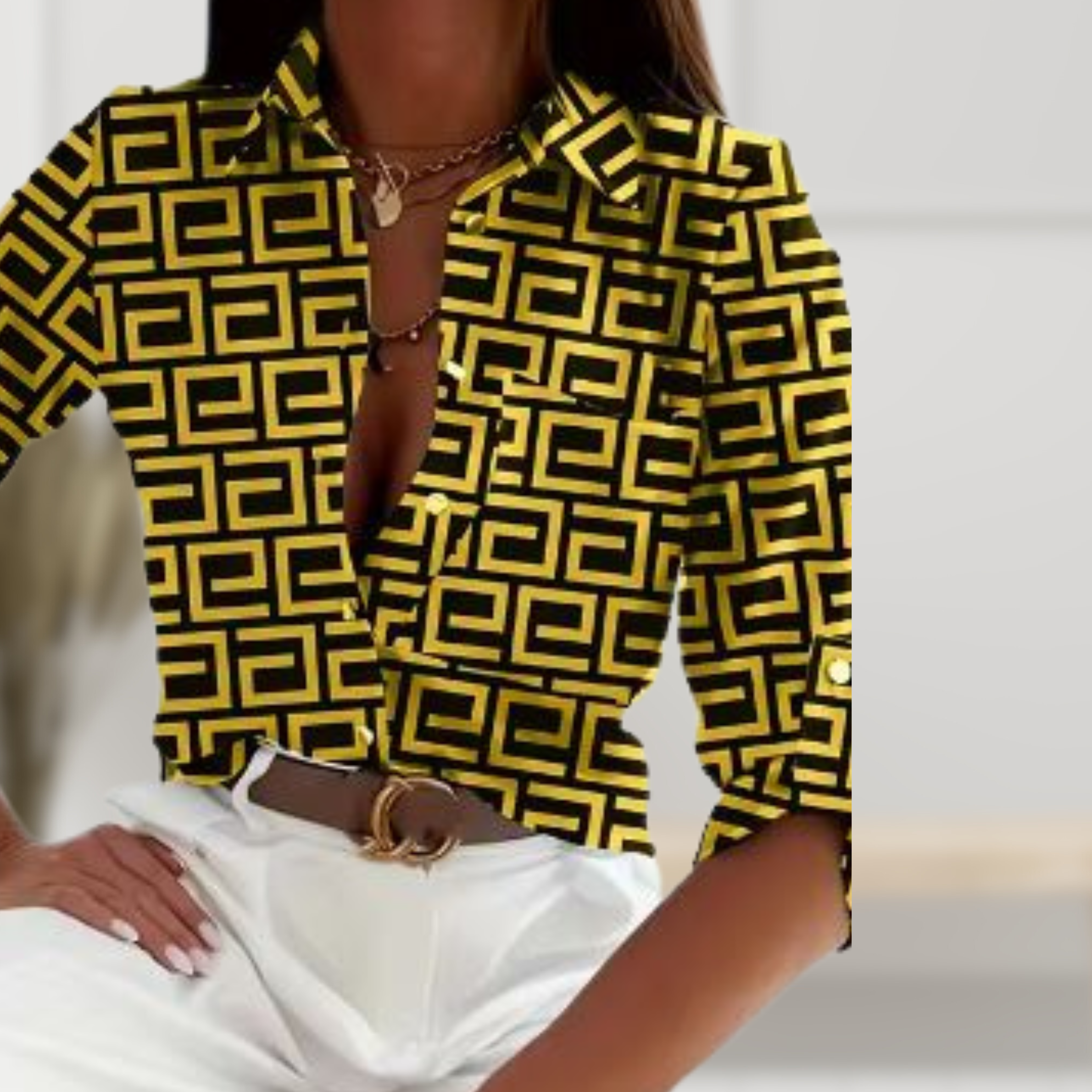 R&B | Elegantes Top Mit Griechischem Druck