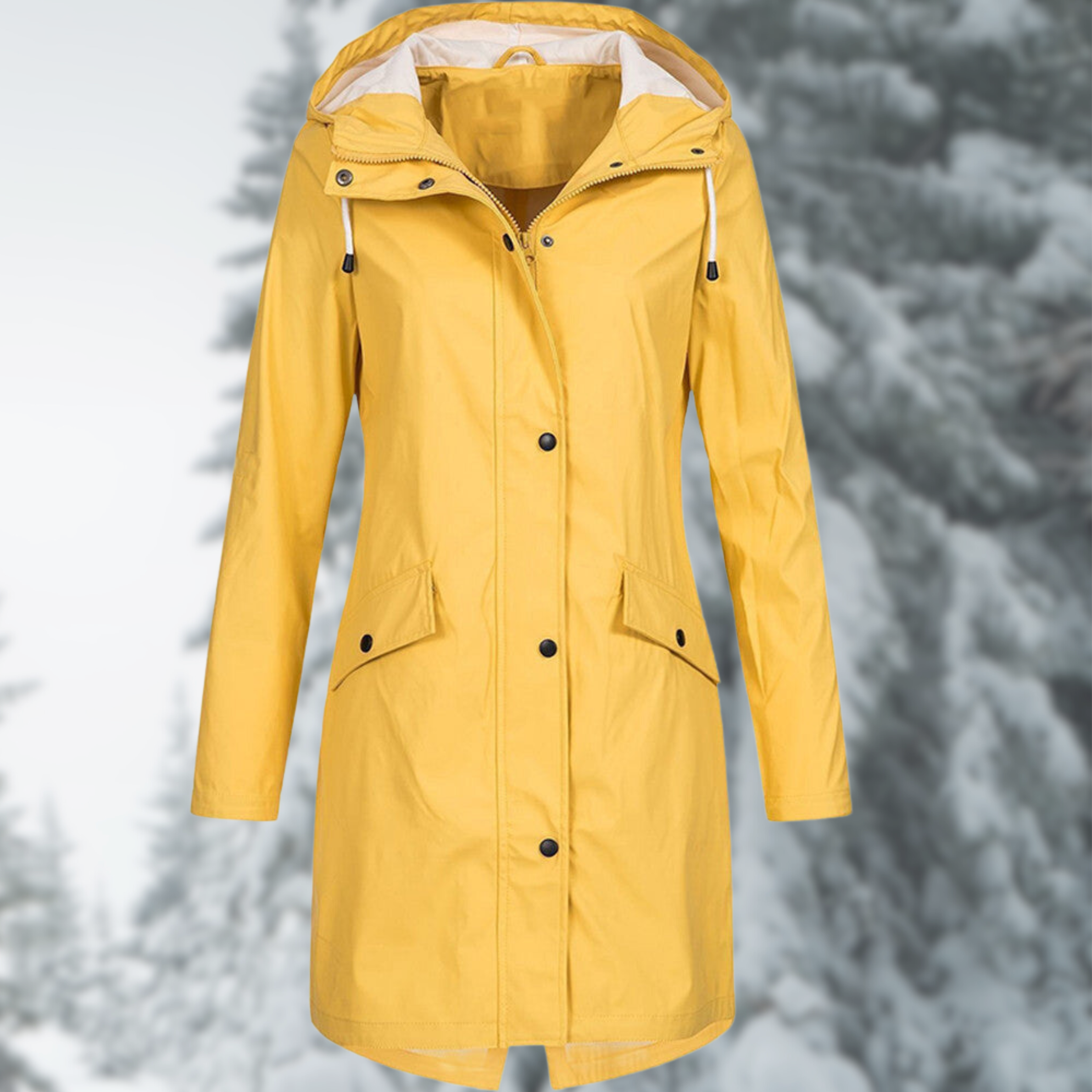 Modische lange wasserdichte Regenjacke