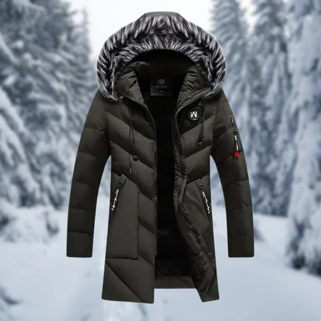 R&B | Jacke Gequiltet Übergröße Fit Kapuze mit Kunstfell Mittellang Rippbündchen