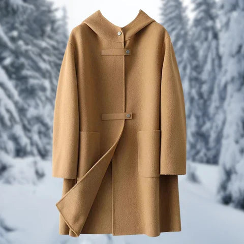 R&B | Modische Doppelseitige Kaschmirjacke mit Kapuze für Damen