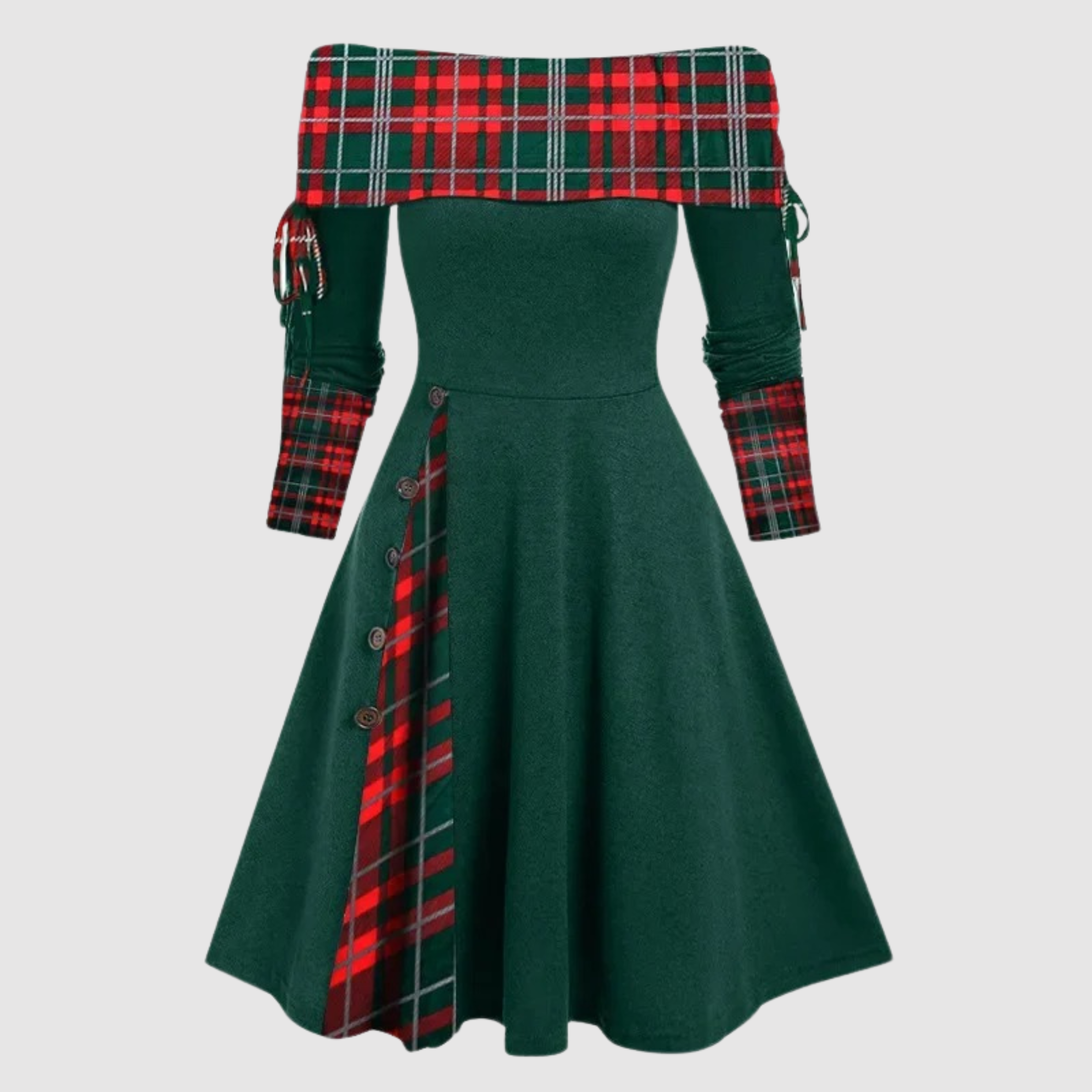 R&B | Off Shoulder Langarm Winterkleid