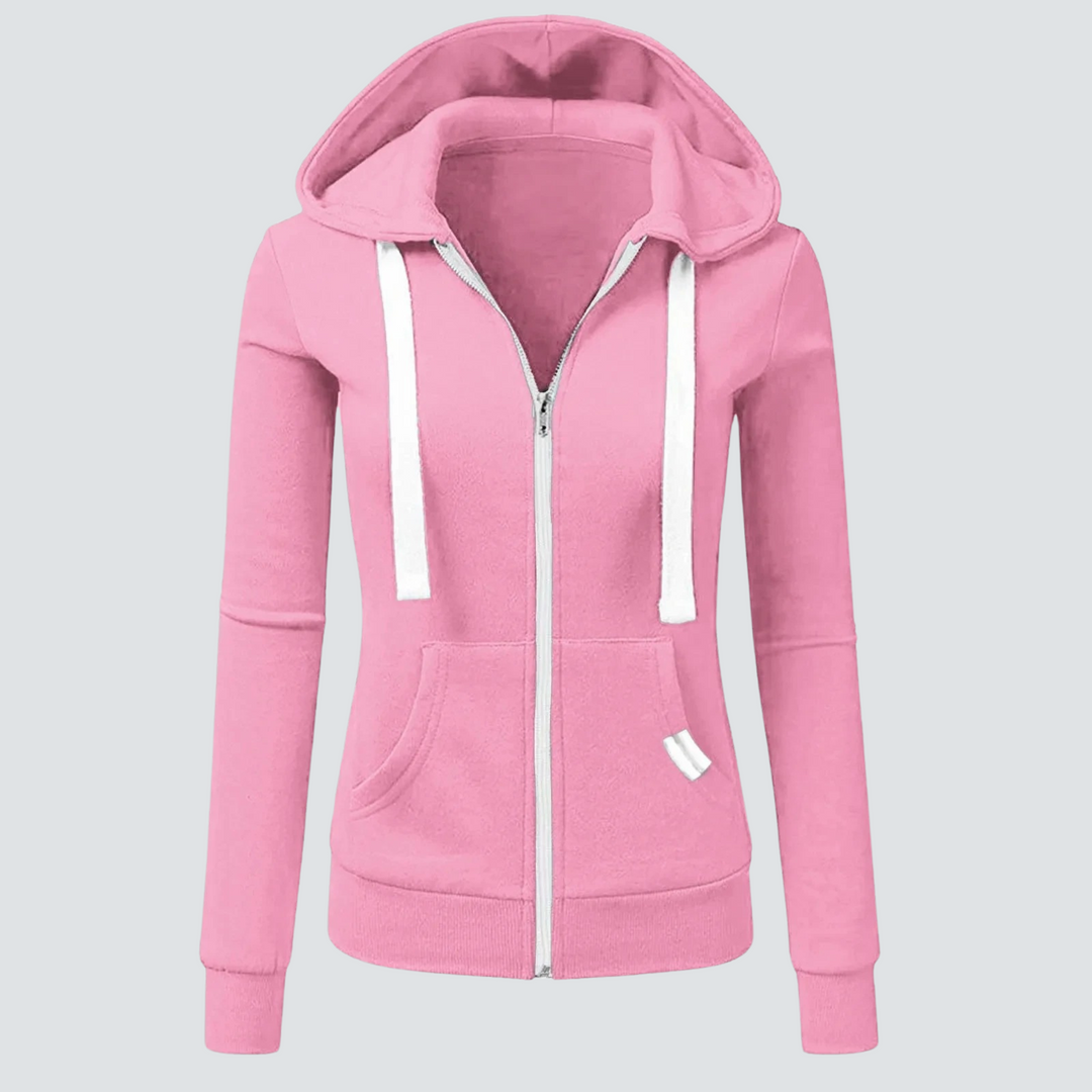 R&B | Sweatshirt aus Wolle mit Kordelzug und Reißverschluss