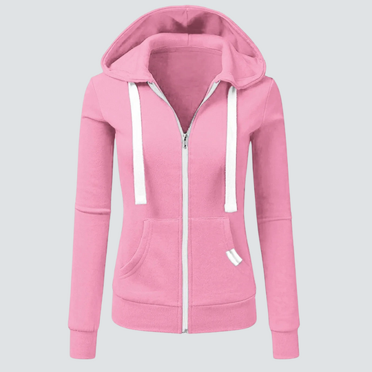 R&B | Sweatshirt aus Wolle mit Kordelzug und Reißverschluss