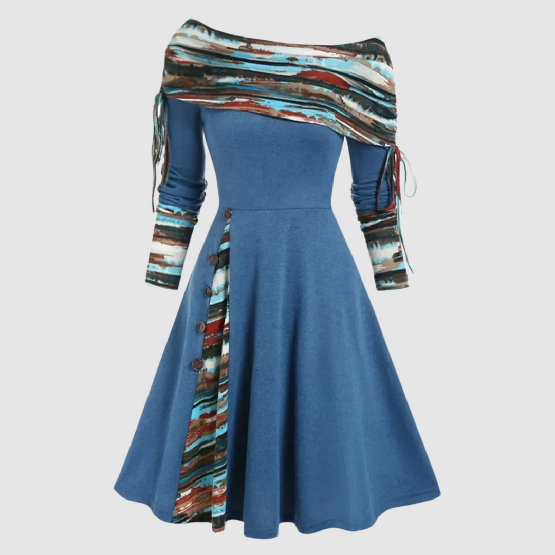 R&B | Off Shoulder Langarm Winterkleid